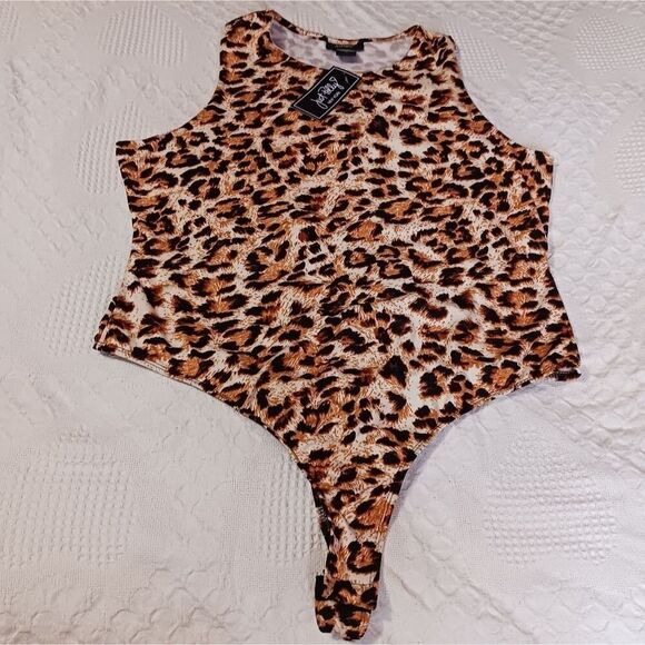 Just Polly Women's Leopard Plus Bodysuit size 2X - Picture 1 of 9